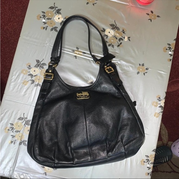 Coach coach maggie madison women’s Black Leather Tote Bag/handbag - Picture 10 of 10